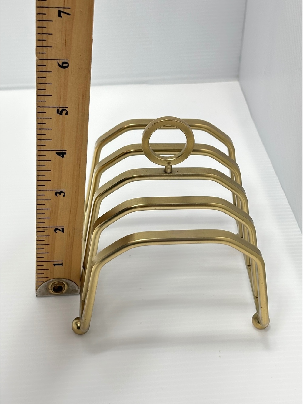 Toast Rack with Handle, 4-Slot Tableware Organizer Gold Color NEW - Picture 5 of 7
